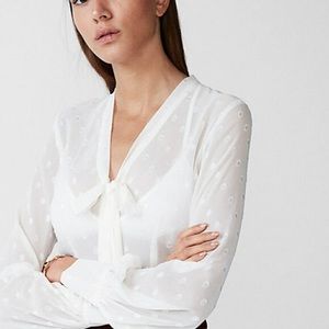 NWT, Express, Sheer Blouse, Cream M
